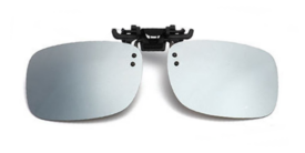 Накладка на очки СЕРОГО цвета 85% +зеркальное покрытие. С поляризацией.