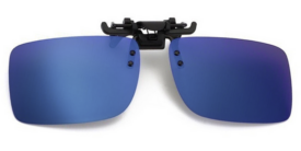 Накладка на очки СЕРОГО цвета 85% + лёгкое синее зеркальное покрытие. С поляризацией.