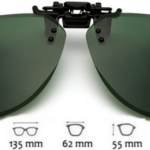 Накладка на очки.  Тёмно-зелёного цвета 85% с поляризацией   /  ширина 135mm, ширина линзы 62mm, высота 55mm