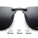 Накладка на очки.  Cерого цвета 75% с поляризацией   /  ширина 129mm, ширина линзы 56mm, высота 44mm