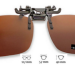 Накладка на очки КОРИЧНЕВОГО цвета 75% . С поляризацией / ширина 127mm, ширина линзы 57mm, высота 40mm.