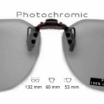 Clip-On (aurinkolasi-clippi) auringossa tummuvat silmälasien päälle