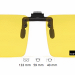 Накладка на очки. ЖЁЛТОГО цвета 30%  с поляризацией / ширина 133mm, ширина линзы 59mm, высота 40mm